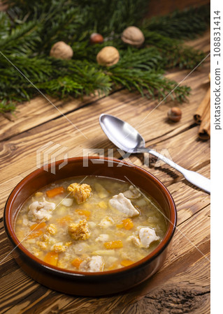 Traditional Christmas food in Czech Republic - fish soup Traditional Christmas food in Czech Republic - fish soup 108831414