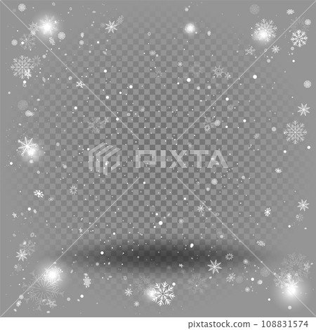 Christmas winter snow template with bottom shadow 108831574