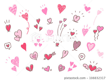 Cute heart hand drawn illustration 108832317