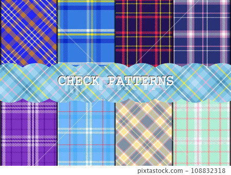 Tartan check pattern set 108832318