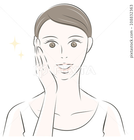 A woman who is happy with her skin condition A woman who is happy with her skin condition 108832363