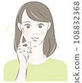 Smiling woman with moisturized skin 108832368