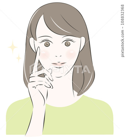 Smiling woman with moisturized skin 108832368