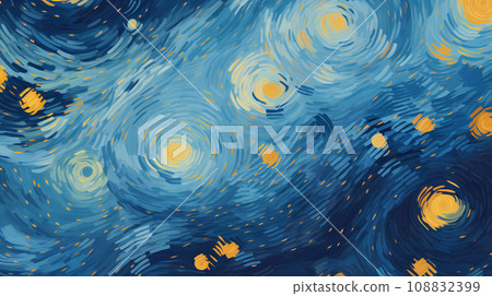 手绘卡通艺术抽象梵高风格印象派背景素材 108832399
