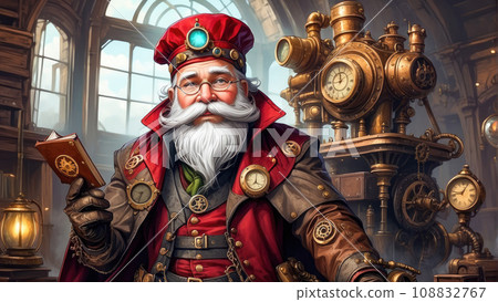 Santa Claus in steampunk style. Christmas. New Year 2023 108832767