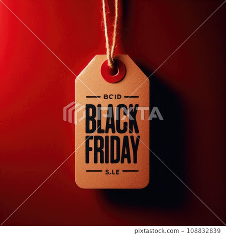 Black friday. Sale tag on the red background Black friday. Sale tag on the red background 108832839