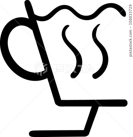 a half cup of hot coffee icon 108833729