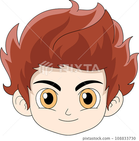 a handsome boy with brown and spiky hair a handsome boy with brown and spiky hair 108833730