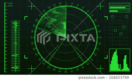 Fictional radar screen background_4K size Fictional radar screen background_4K size 108833799