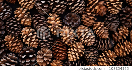Pine cones background, natural texture Pine cones background, natural texture 108834323