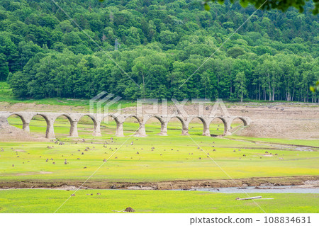 (Hokkaido) The ruins of the Shihoro Line Taushubetsu River Bridge seen from the Taushubetsu Observation Deck (Hokkaido) The ruins of the Shihoro Line Taushubetsu River Bridge seen from the Taushubetsu Observation Deck 108834631
