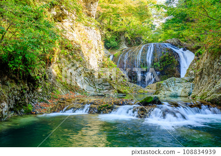 Sekiyama Otaki Falls in early autumn, Higashine City, Yamagata Prefecture Sekiyama Otaki Falls in early autumn, Higashine City, Yamagata Prefecture 108834939