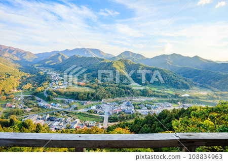 View from Risshakuji Temple (Yamadera) in early autumn, Yamagata City, Yamagata Prefecture 108834963