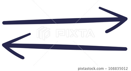 Black Arrow Pointing Right and Left. Double Arrows Shape Element. 108835012