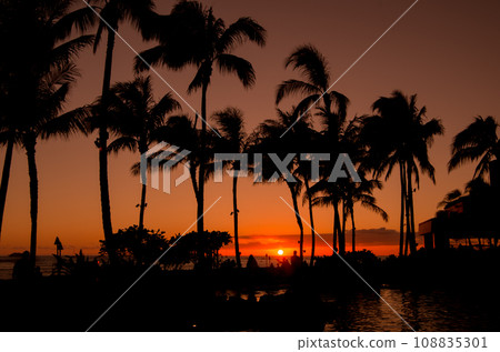 Hawaiian scenery evening view Hawaiian scenery evening view 108835301