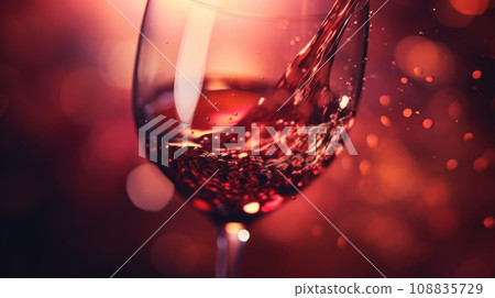 Red wine splash on dark background 108835729