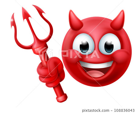 Devil Emoji Emoticon Man Face Cartoon Icon Mascot Devil Emoji Emoticon Man Face Cartoon Icon Mascot 108836043