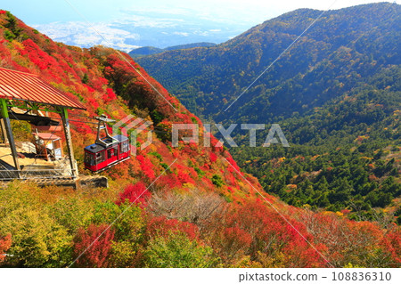 [長崎縣]晴天雲仙二田嶺的紅葉（雲仙纜車） 108836310