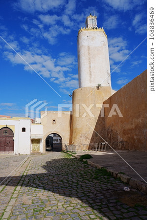 Old Portugese lighthouse in MAZAGAN in Morocco - vertical Old Portugese lighthouse in MAZAGAN in Morocco - vertical 108836469