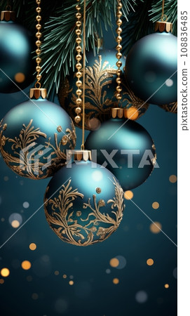 Christmas background with tree balls 108836485