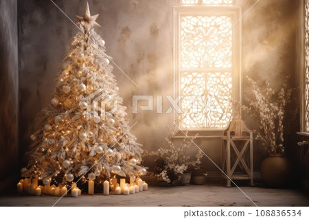 Christmas design interior in boho style 108836534