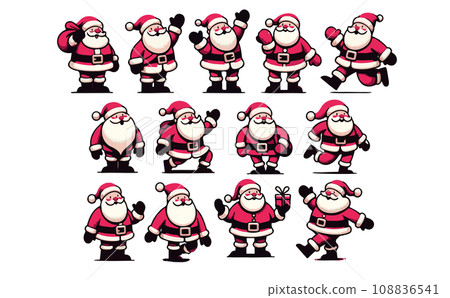 Santa Claus collection to decorate Christmas - Generated AI Santa Claus collection to decorate Christmas - Generated AI 108836541