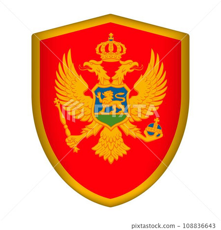 Montenegro flag in shield shape. Vector illustration. 108836643