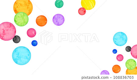 Colorful polka dot pattern watercolor frame background material 108836703