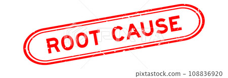 Grunge red root cause word rubber seal stamp on white background 108836920