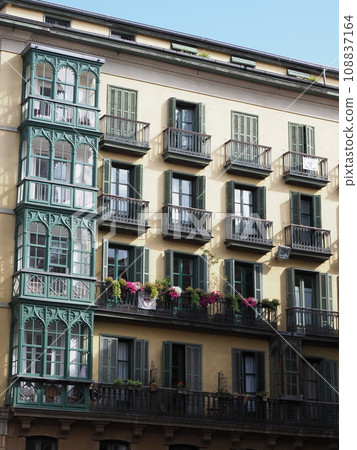 Front of mansion in Bilbao city in Spain - vertical Front of mansion in Bilbao city in Spain - vertical 108837164
