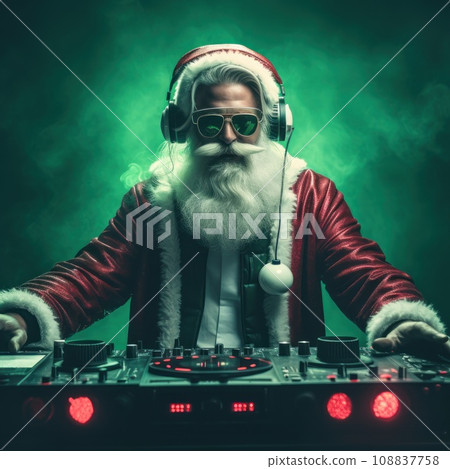 Santa Claus DJ in Christmas party Santa Claus DJ in Christmas party 108837758