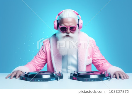 Santa Claus DJ in Christmas party Santa Claus DJ in Christmas party 108837875