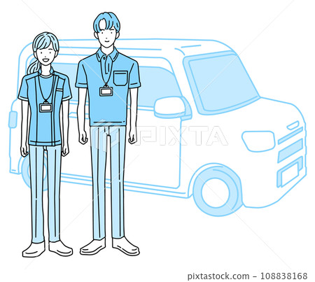 提供上門醫療服務和上門護士的醫務人員，男性和女性 108838168