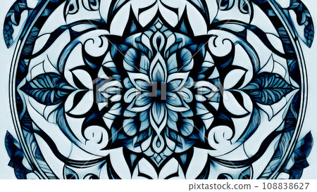 時尚花 zentangle 插圖 108838627