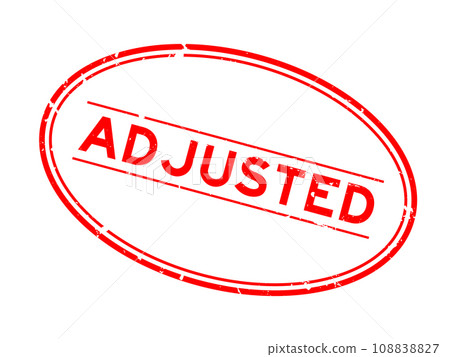 Grunge red adjusted word oval rubber seal stamp on white background Grunge red adjusted word oval rubber seal stamp on white background 108838827