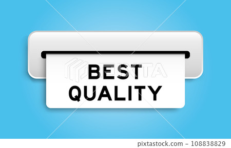 White coupon banner with word best quality from machine on blue color background White coupon banner with word best quality from machine on blue color background 108838829