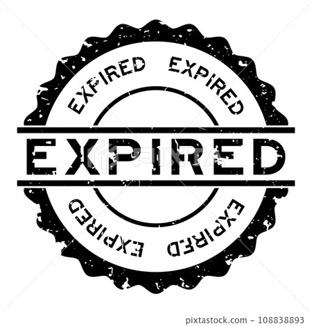 Grunge black expired word round rubber seal stamp on white background Grunge black expired word round rubber seal stamp on white background 108838893