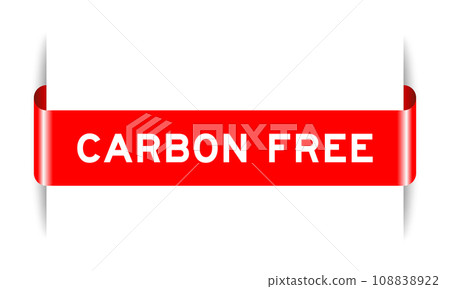 Red color inserted label banner with word carbon free on white background Red color inserted label banner with word carbon free on white background 108838922