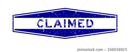 Grunge blue claimed word hexagon rubber seal stamp on white background Grunge blue claimed word hexagon rubber seal stamp on white background 108838923