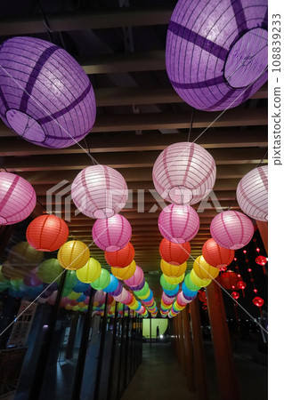 Oct 4 2023 Paper lanterns on the hallway, Mid Autumn festival 108839233
