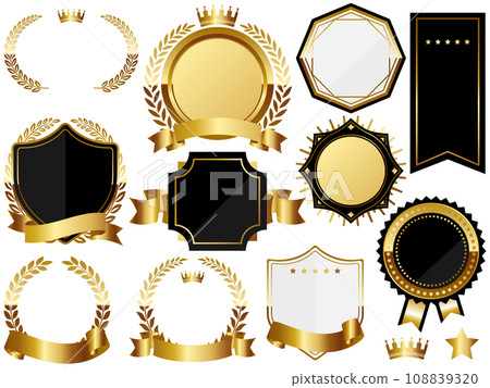 Luxurious emblem set gold Luxurious emblem set gold 108839320