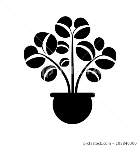 Chinese Money Plant Icon - Simple Vector Illustration 108840300