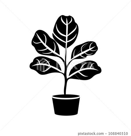 Fiddle Leaf Fig plant Icon - Simple Vector Illustration Fiddle Leaf Fig plant Icon - Simple Vector Illustration 108840310