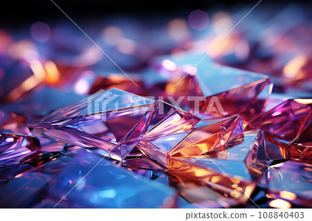 Sapphire and Rose Crystal Elegance: A Radiant Fusion of Light. AI generation Sapphire and Rose Crystal Elegance: A Radiant Fusion of Light. AI generation 108840403