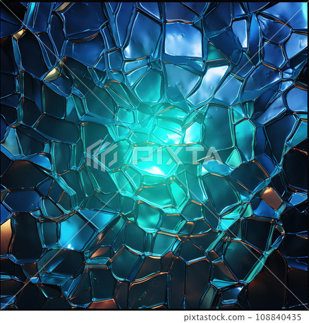 Crystalline Blue Mosaic: Luminous Geometric Patterns. AI generation Crystalline Blue Mosaic: Luminous Geometric Patterns. AI generation 108840435