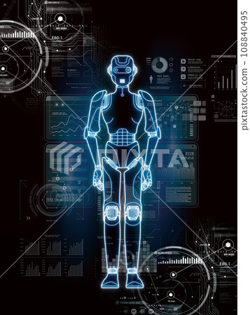 Cyber CG design hologram Cyber CG design hologram 108840495