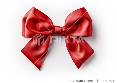 Pink ribbon with bow isolated Pink ribbon with bow isolated 108840894