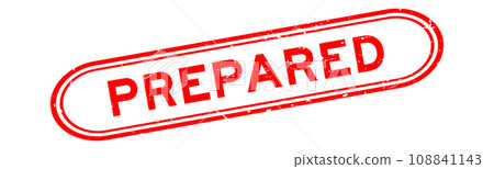 Grunge red prepared word rubber seal stamp on white background 108841143