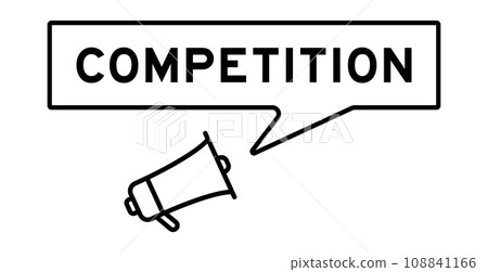 Megaphone icon with speech bubble in word competition on white background 108841166