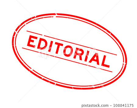 Grunge red editorial word oval rubber stamp in white background 108841175